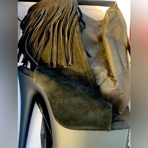 Pleaser Black Suede Ankle Boots Size 8